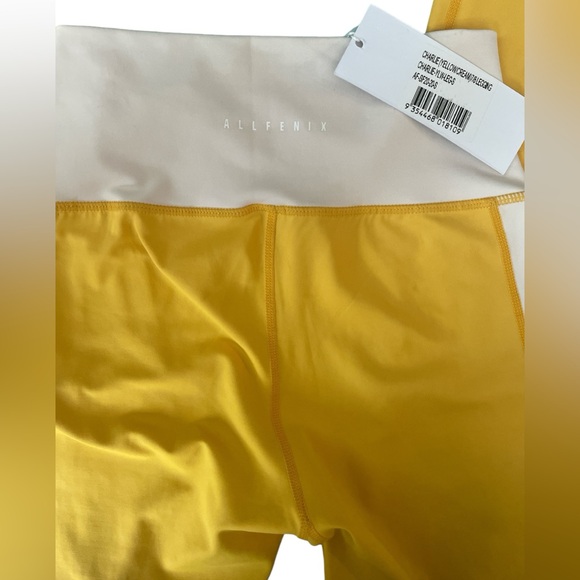 NEW with tags- All Fenix Anthropologie Charlie Yellow/cream 7/8 Legging Small - Picture 4 of 13